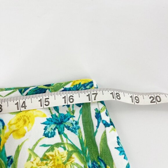 Roz & Ali Floral Pencil Skirt Size 12 Cotton Spandex Colorful Bohemian Spring - Picture 4 of 12